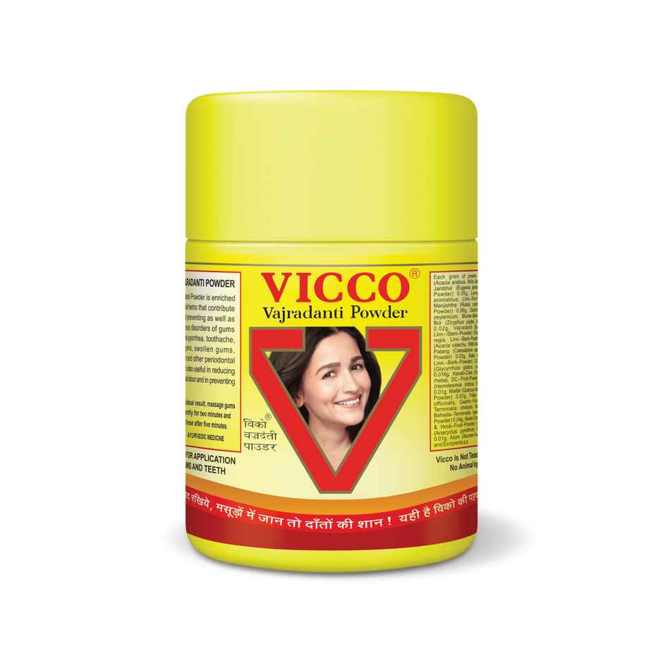 Vicco Vajradanti Ayurvedic Powder | Herbal Tooth Powder for Strong Gums and Healthy Tooth