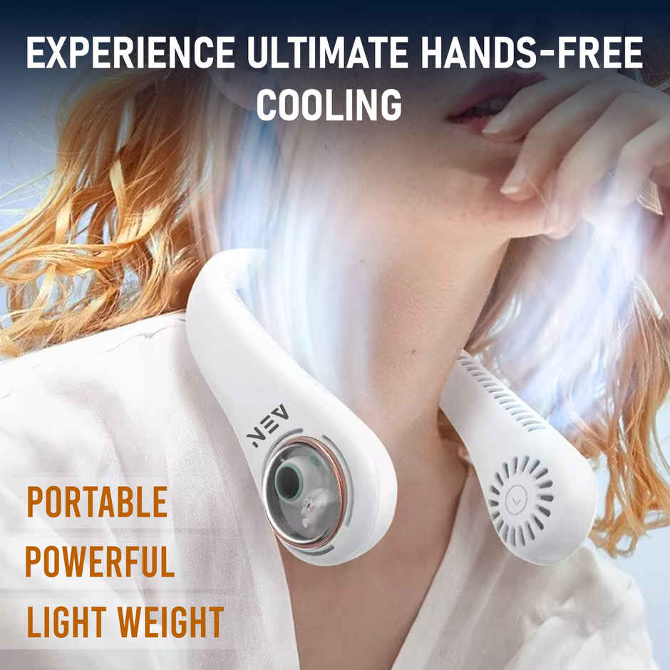 NEV Aero Band Portable Neck Fan with 4 Speeds | 1200 mAh