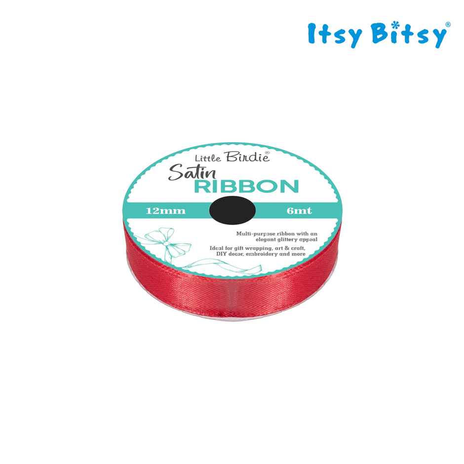 Itsy Bitsy Satin Ribbon | 12 mm | Red | 6 m | 1 Roll | LB