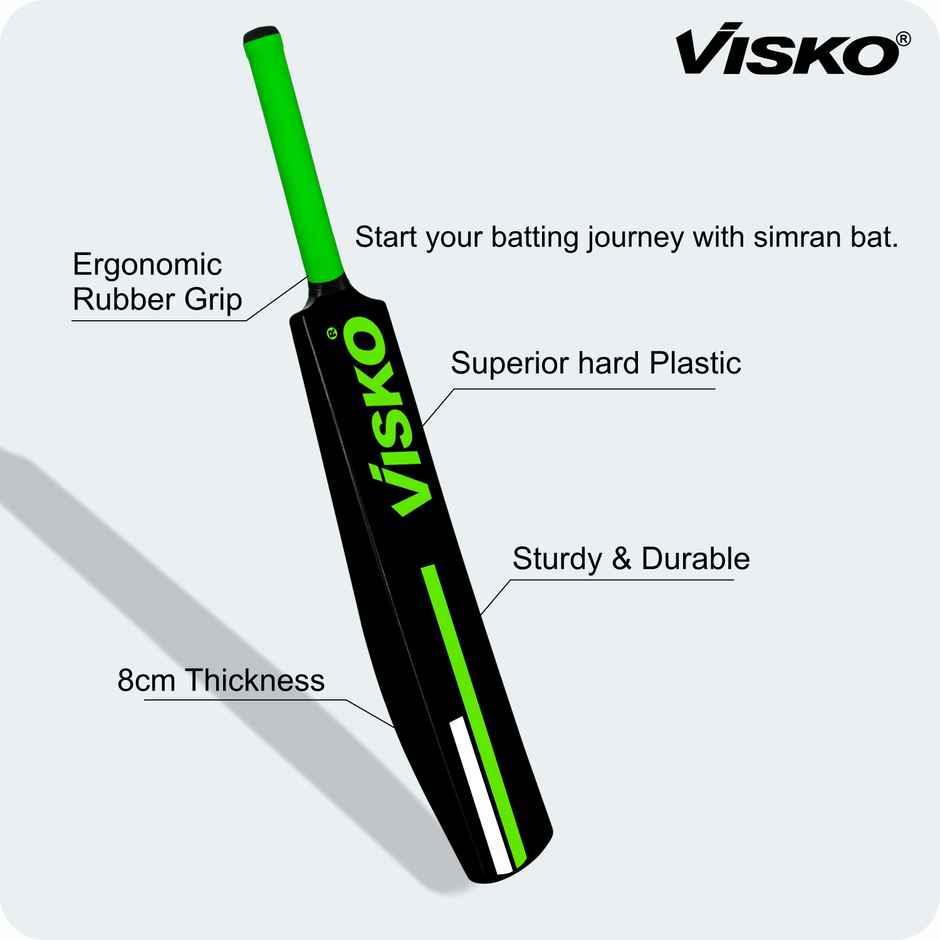 Visko Plastic Full Size Cricket Combo | Cricket Bat | Wind Ball | Stumps