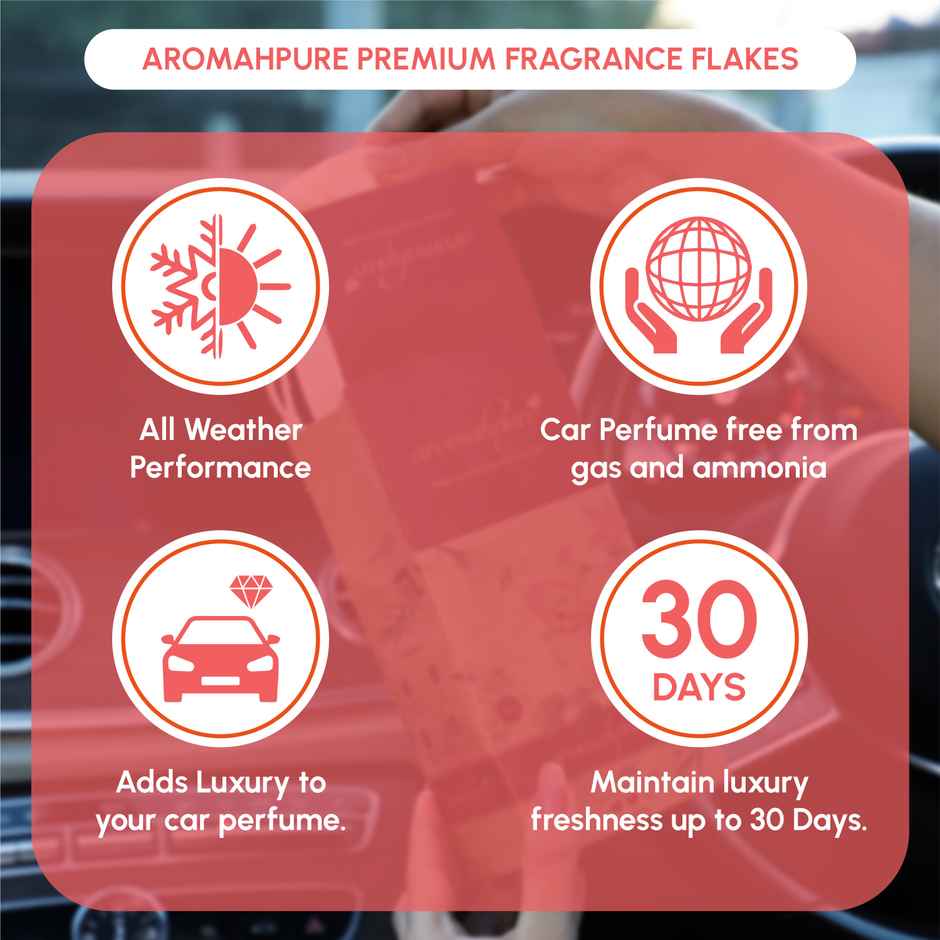 Aromahpure Premium Car Perfume Fragrance Flakes - Bliss - Floral Lilly | Last Upto 30 days