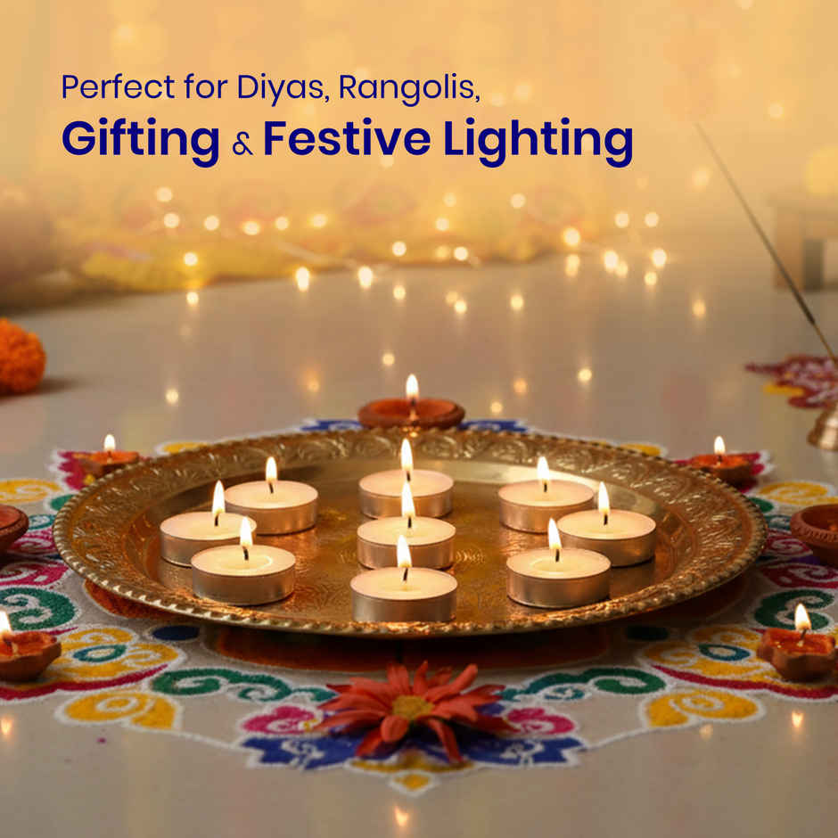 Navin Tealight Candles | Wax | Pack Of 50 | 6 g Each | Cycle