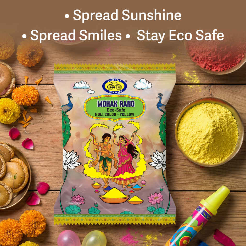 Mohak Rang Eco-Safe Holi Colour Yellow | Cycle