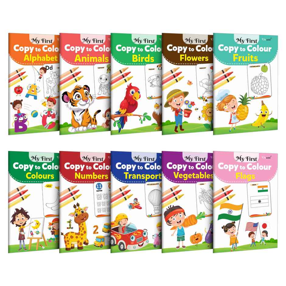 My First Copy to Colour-children Creative Colouring Book -Colouring Fun for Kids Combo of 10 Books