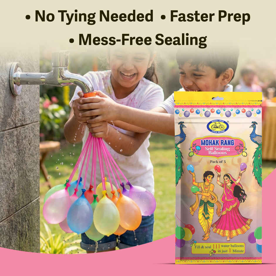 Mohak Rang Self Sealing Water Balloons | 111N | Cycle Combo