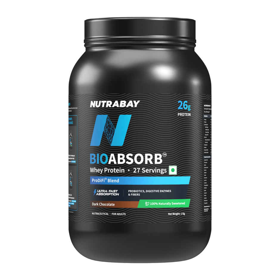 Nutrabay BioAbsorb Whey Protein Powder - Dark Chocolate