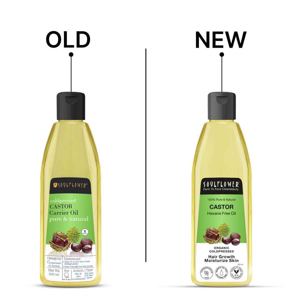 Soulflower Coldpressed Castor Oil For Hair & Skin(225ml) & Soulflower Rosemary Essential Oil(15ml) Combo