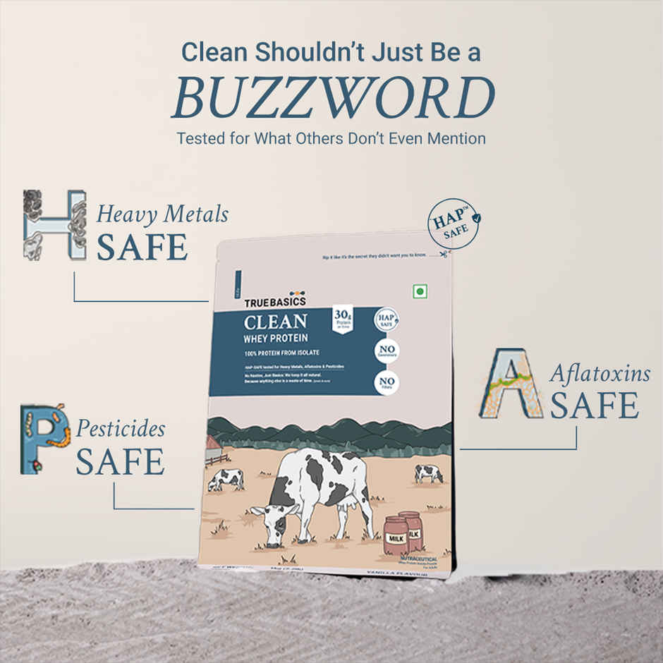 TRUE BASICS Clean Whey Protein Isolate Powder | Vanilla