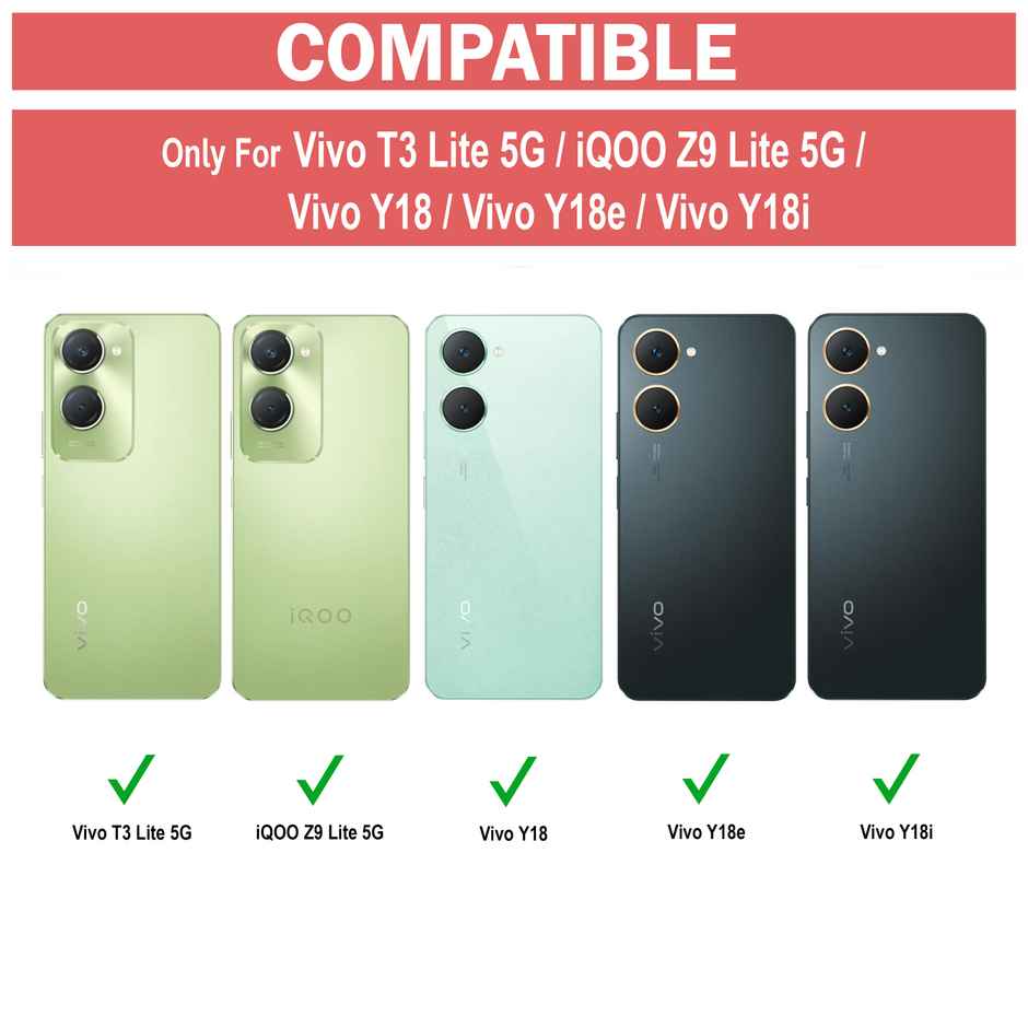 Zapcase Back Cover for Vivo T3 Lite 5G | Matte-Black