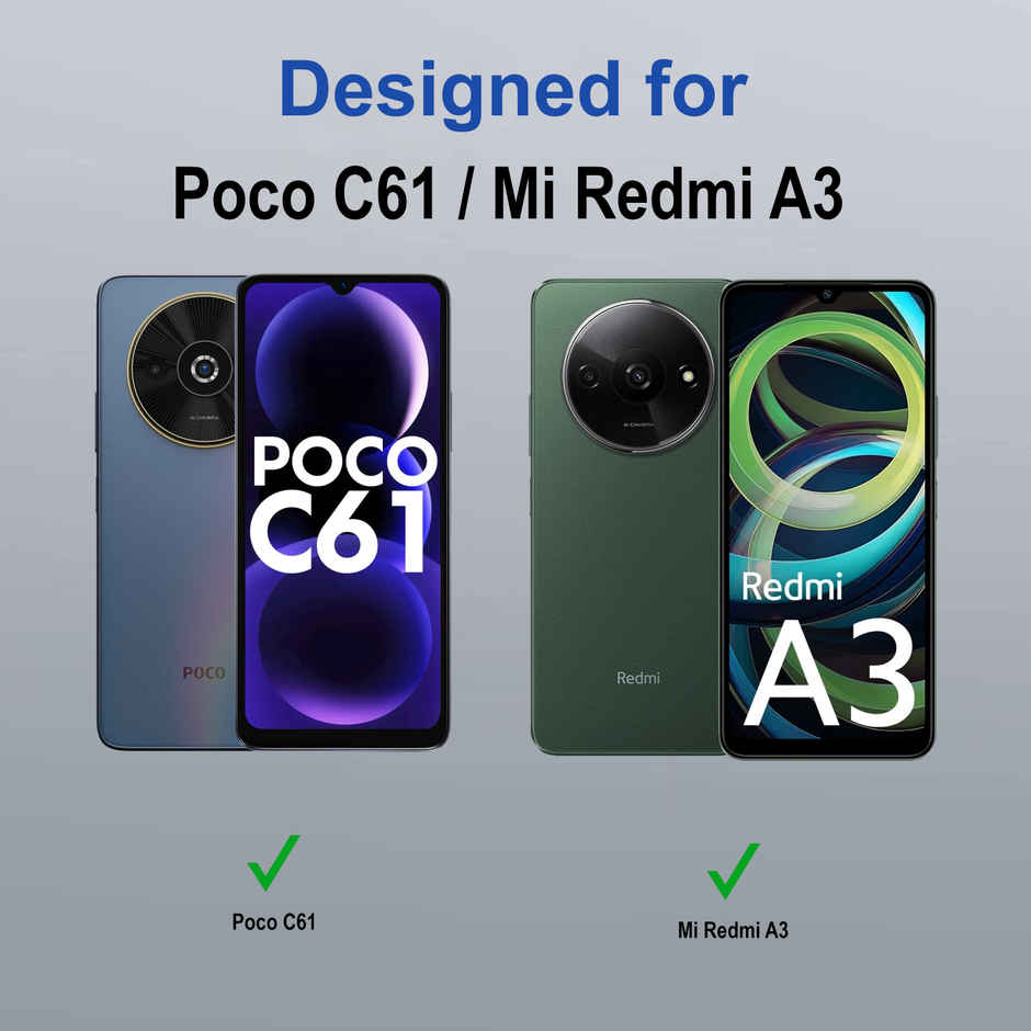 Zapcase Back Cover for Poco C61 | Space-Black