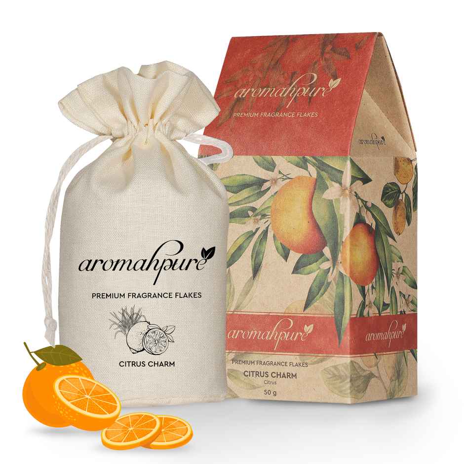 Aromahpure Car Fragrance Flakes | Citrus Orange & Lemon | Last Upto 30 days