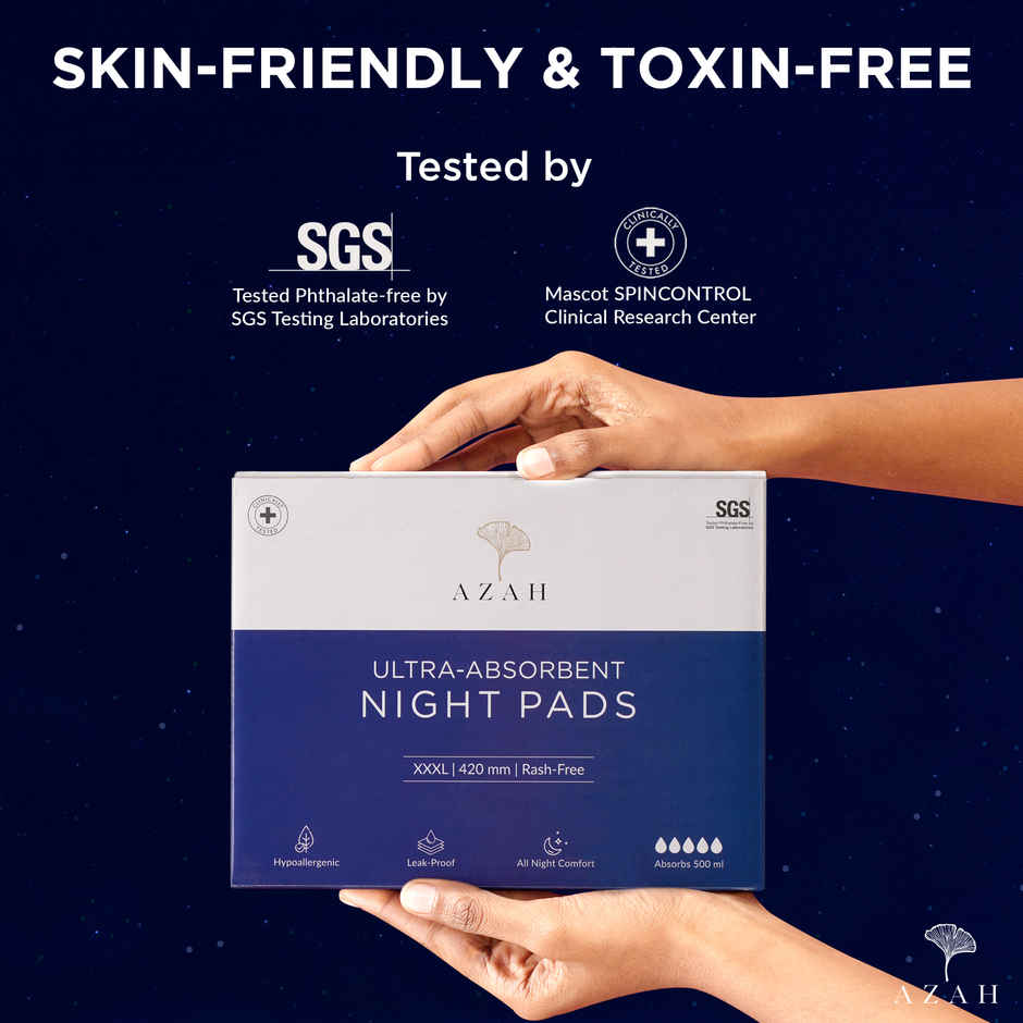  Azah Rash Free Night Sanitary Pads - XXXL