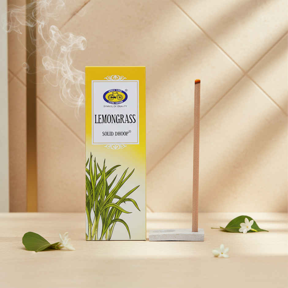 Pure Lemongrass Bambooless Solid Dhoop Stick | 6 Inch | 50 Sticks Pack | Cycle