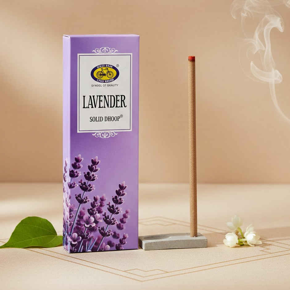 Pure Lavender Bambooless Solid Dhoop Stick | 6 Inch | Pack Of 50 Sticks | Cycle