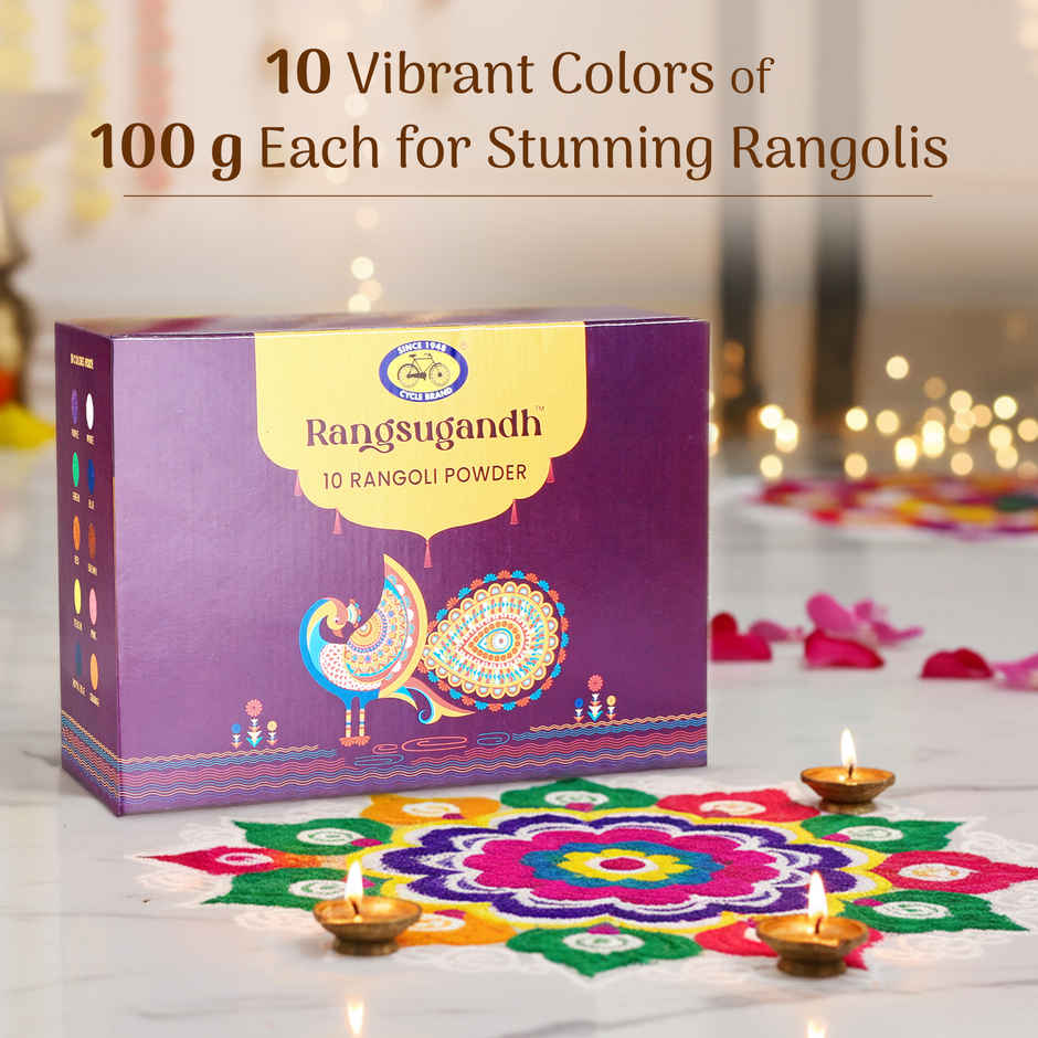 Rangoli Color Box Bottles | For Festivals & Home Decor | Pack Of 10 | Cycle