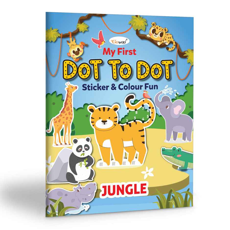 My First Dot to Dot Sticker & Colour Fun - Jungle -children's Coloring Book | Sticker and Color Fun