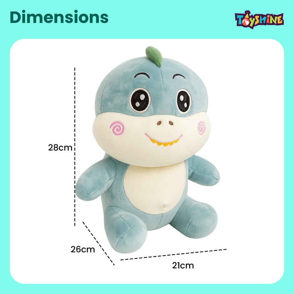Spanker Dinosaur Soft Toy | Cute Plush Dino for Kids & Room Decor | Blue - 28 cm