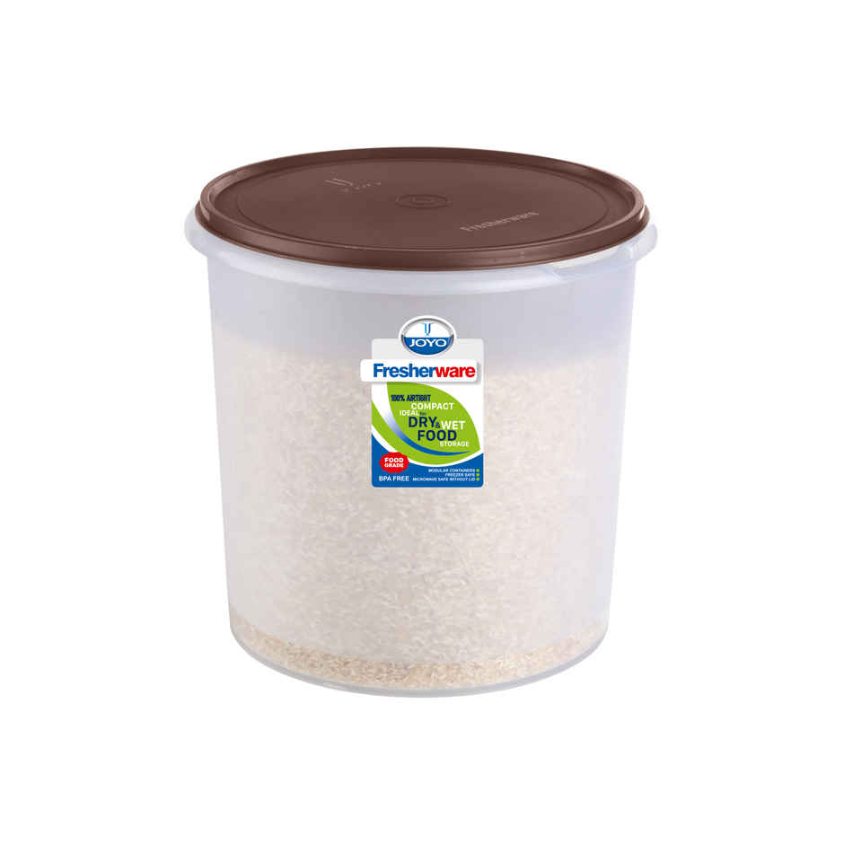 Joyo Fresherware Round Plastic Containers|Bpa Free|For Rice, Dal, Atta & Flour-15 Ltr-Assorted