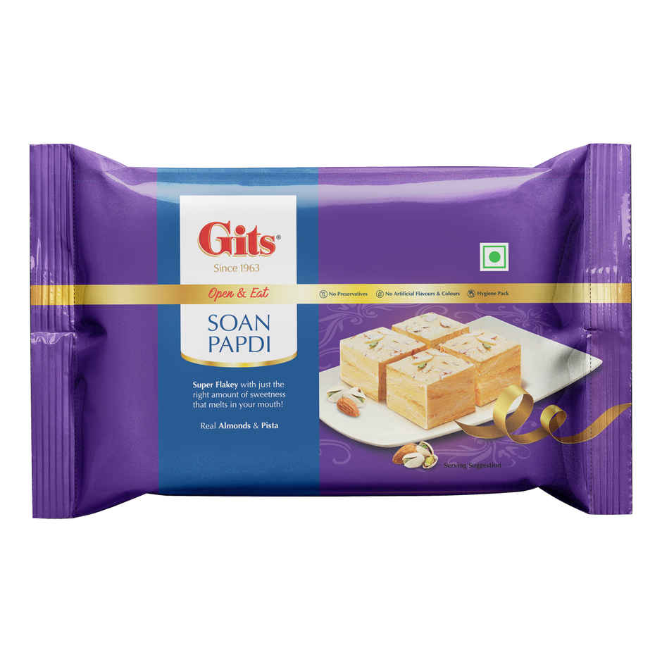 Gits Soan Papdi | Real Almonds & Pista | Soft & Enjoyable