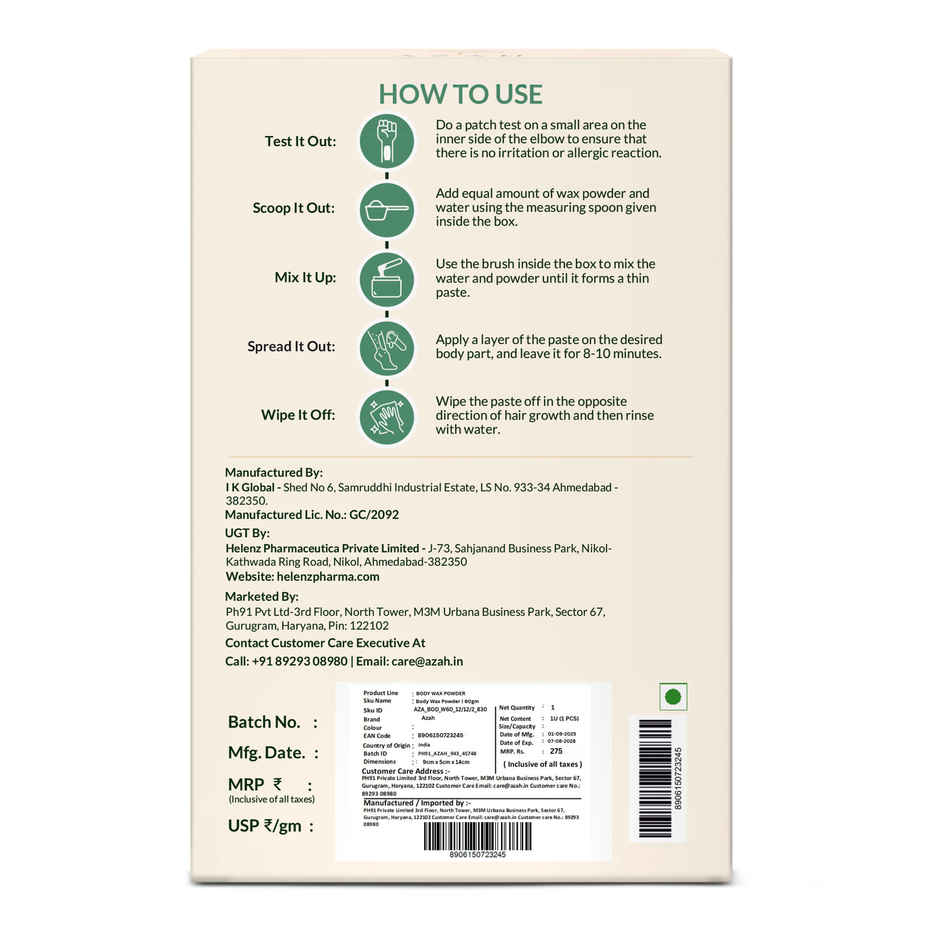 Azah Body & Bikini Hair Removal Wax Powder