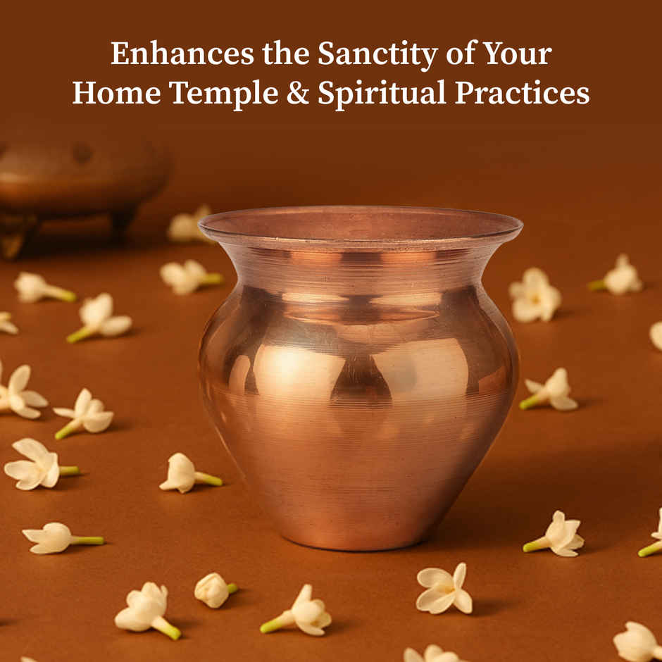 Brass Kalash for Puja Havan and Rituals | Polished Finish | 95 x 10 cm Width | Cycle