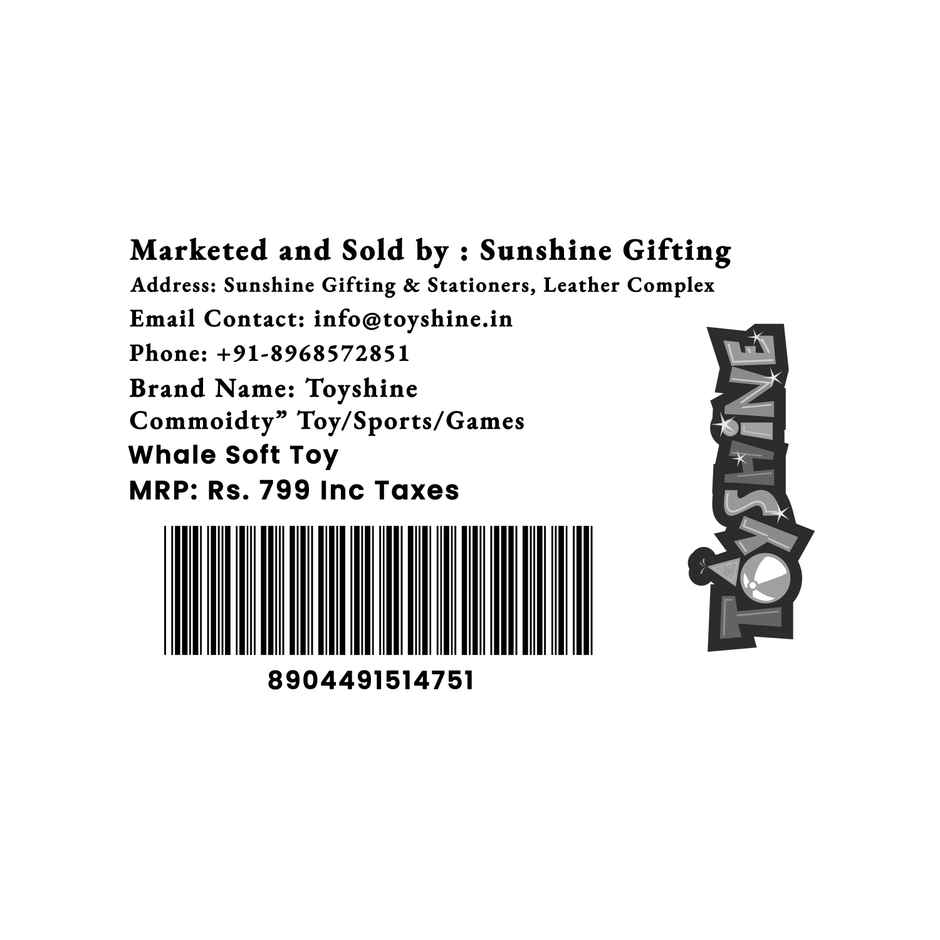 Spanker Whale Soft Toy | Cute Plush with Soft Horn | Tie Dye - 27 cm