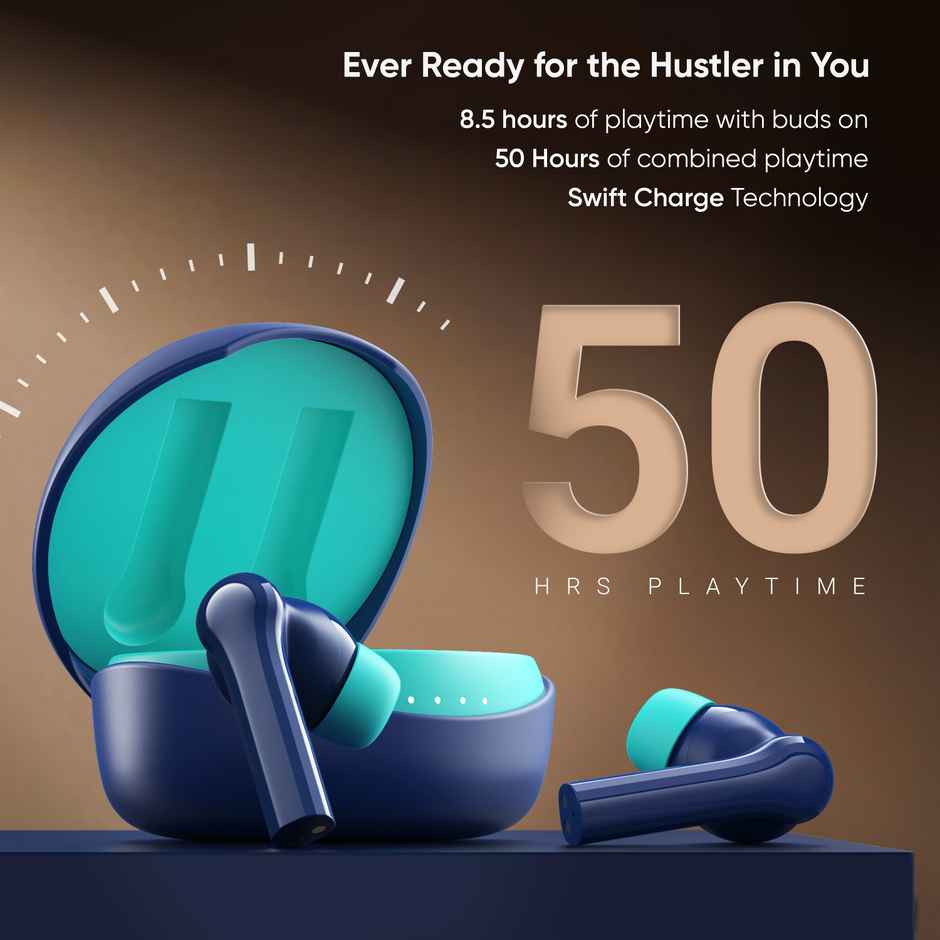 Mivi DuoPods D4 TWS | Rich Bass |50H Playtime | AI ENC | 13 mm | 5.3 BT | Blue | True Wireless