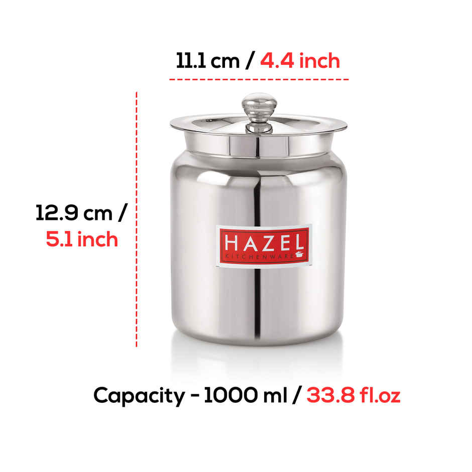 HAZEL 1100ml Stainless Steel Oil & Ghee Airtight Containers for Kitchen - 1