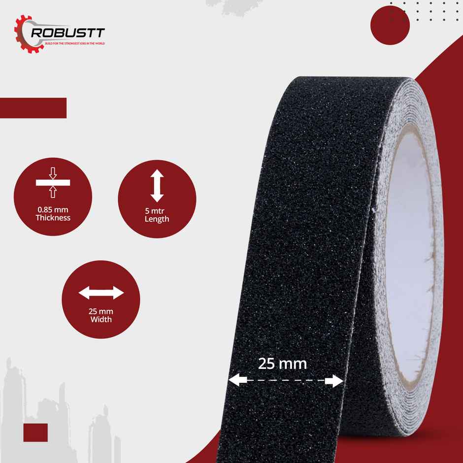 Robustt Anti-Skid Tape | Black | 100 mm - 5 m