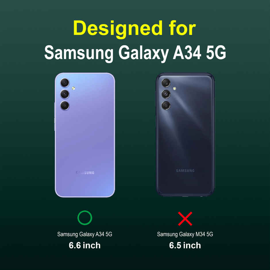 Zapcase Back Cover for Samsung Galaxy A34 5G | Magic-DarkGreen