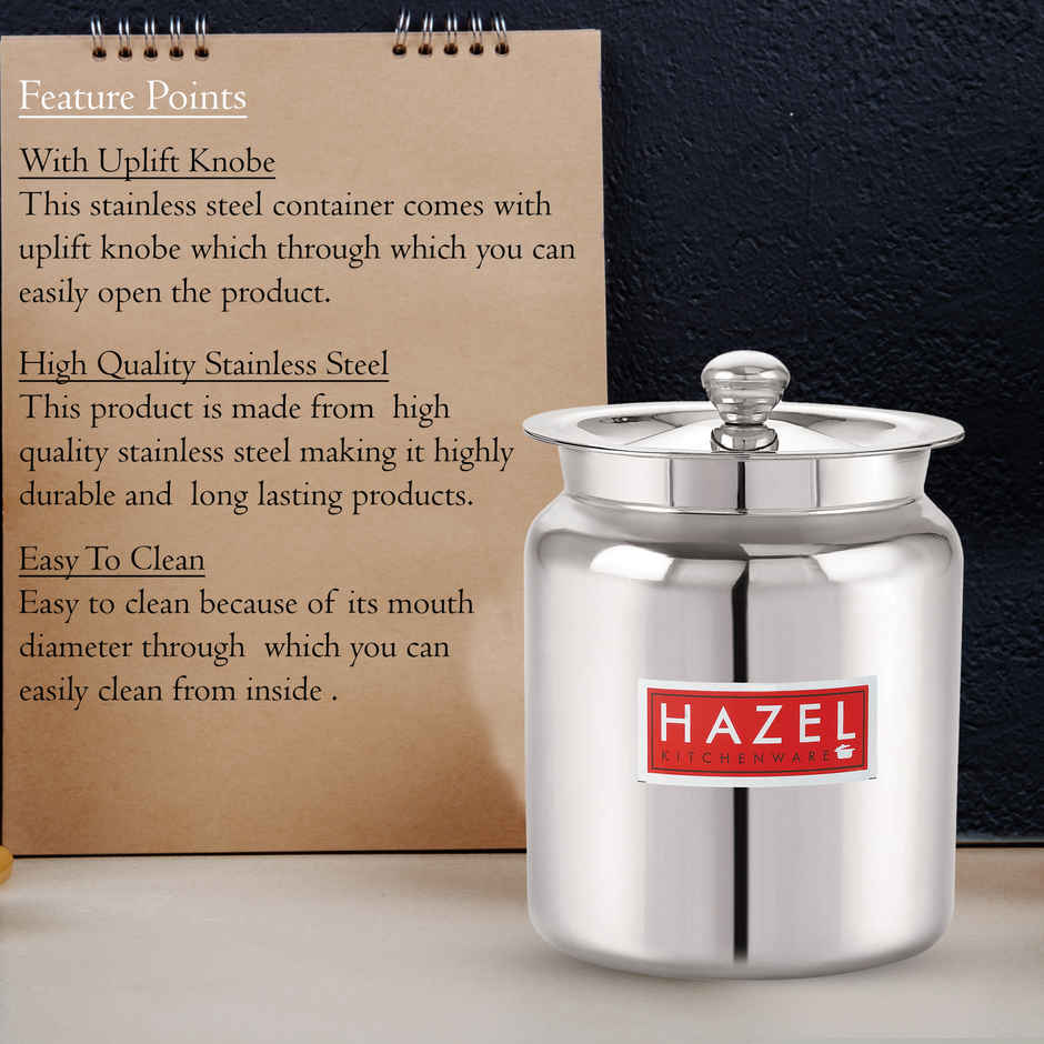 HAZEL 1100ml Stainless Steel Oil & Ghee Airtight Containers for Kitchen - 1