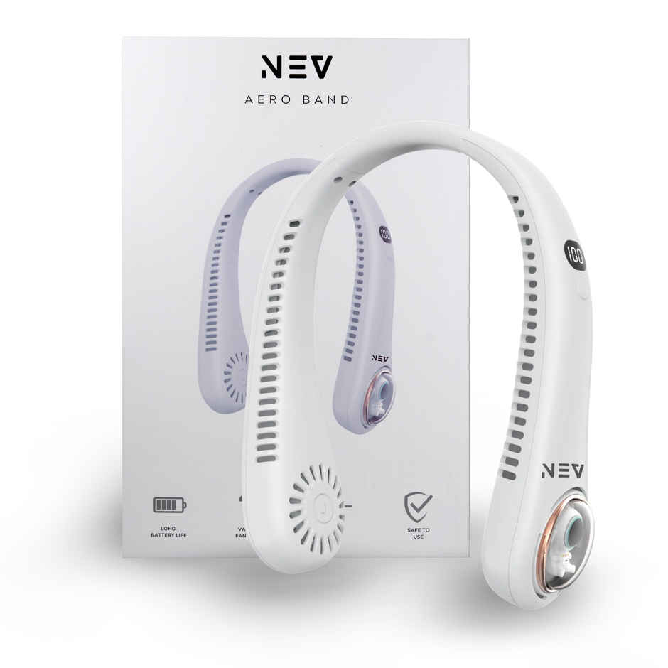 NEV Aero Band Portable Neck Fan with 4 Speeds | 1200 mAh