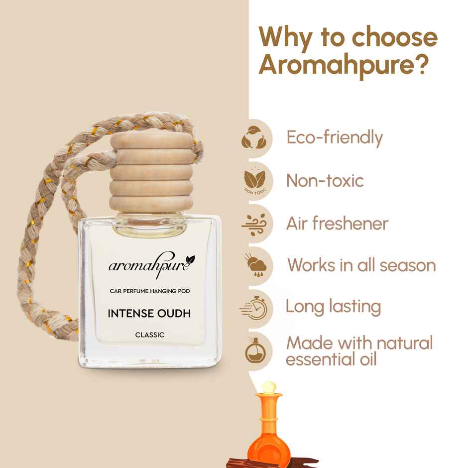 Aromahpure Premium Car Air Freshener Hanging Pod | Oudh Fragrance | Last upto 30 Days