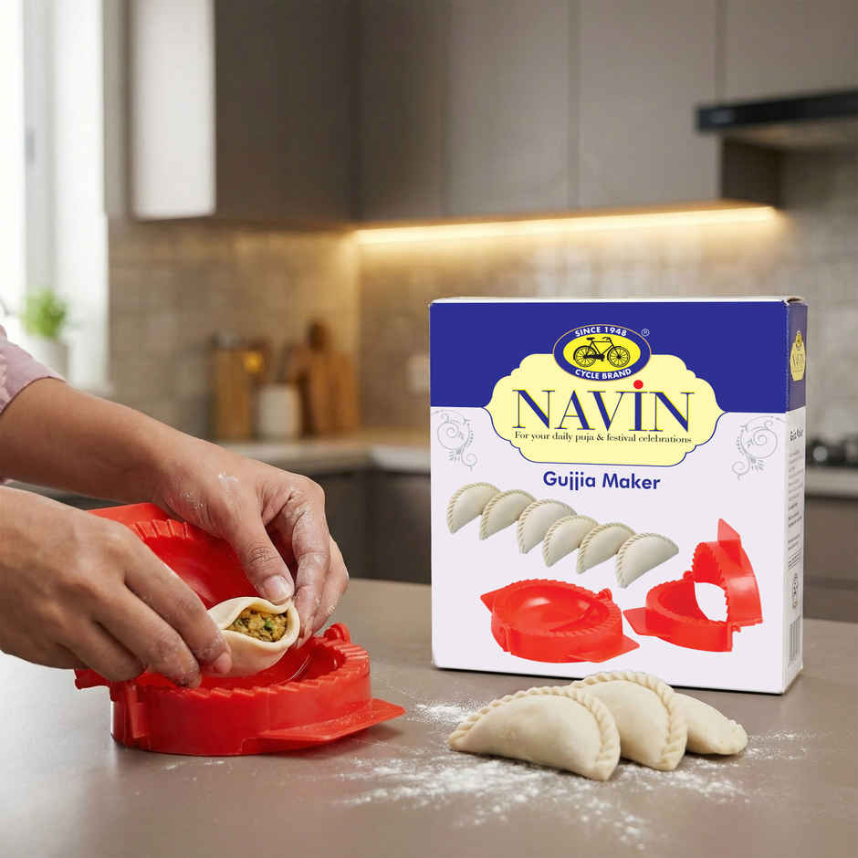 Navin Instant Gujiya Maker | Easy Seal & Shape Mould for Homemade Gujiya | Cycle