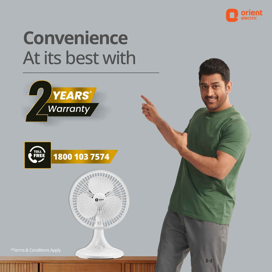 Orient Electric PP Plastic Zippy Pro Table Fan, 225mm, White