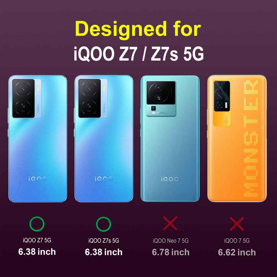 Zapcase Back Cover for iQOO Z7 5G | iQOO Z7s 5G | Magic-Lavender