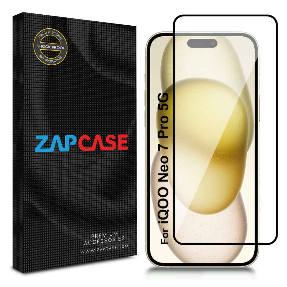 Zapcase Edge To Edge Tempered Glass for iQOO Neo 7 Pro | Clear