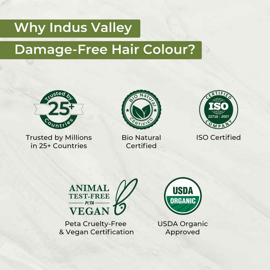 Indus Valley Gel Hair Colour for Women & Men Damage, Ammonia & PPD Free Hair Color | Black