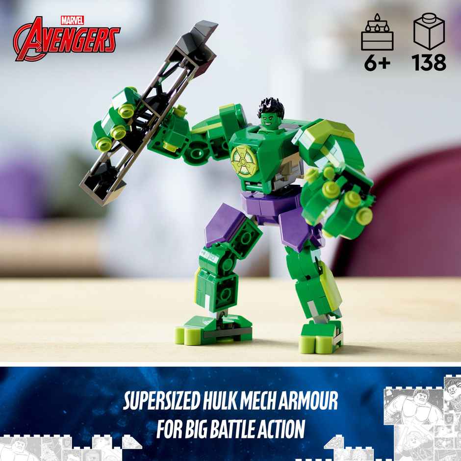 Lego Marvel Hulk Mech Armor Building Toy Set