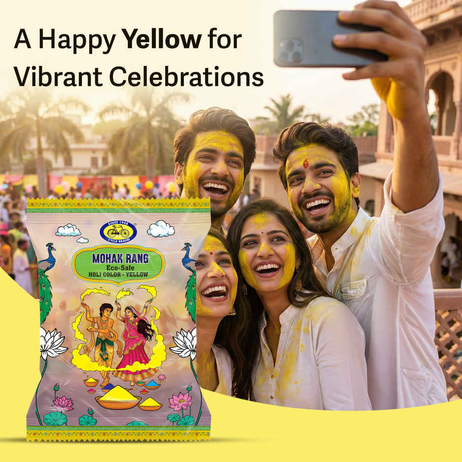 Mohak Rang Eco-Safe Holi Colour Yellow | Cycle