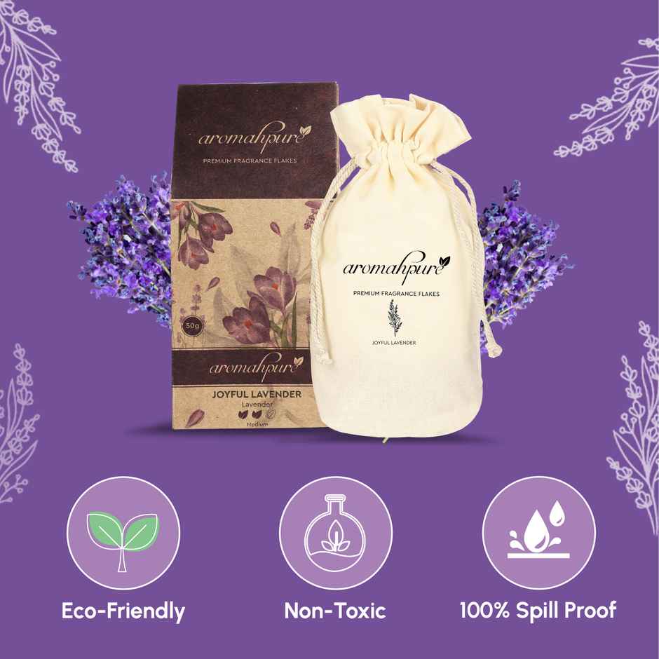 Aromahpure Premium Car Perfume Fragrance Flakes - Joyful Lavender | Last Upto 30 days Combo