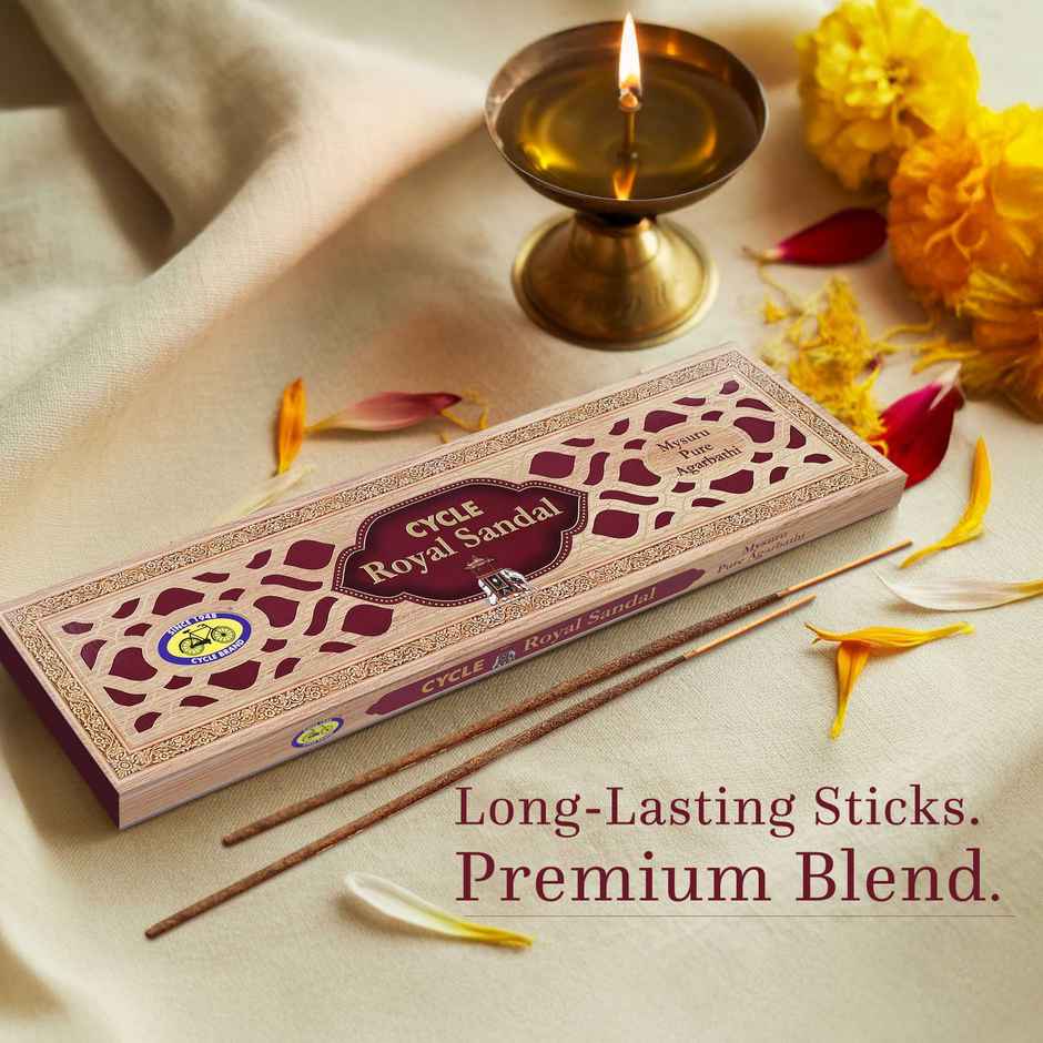 Royal Sandal (Chandan) Agarbatti | 30N  Incense Sticks, 1N Holder | Cycle
