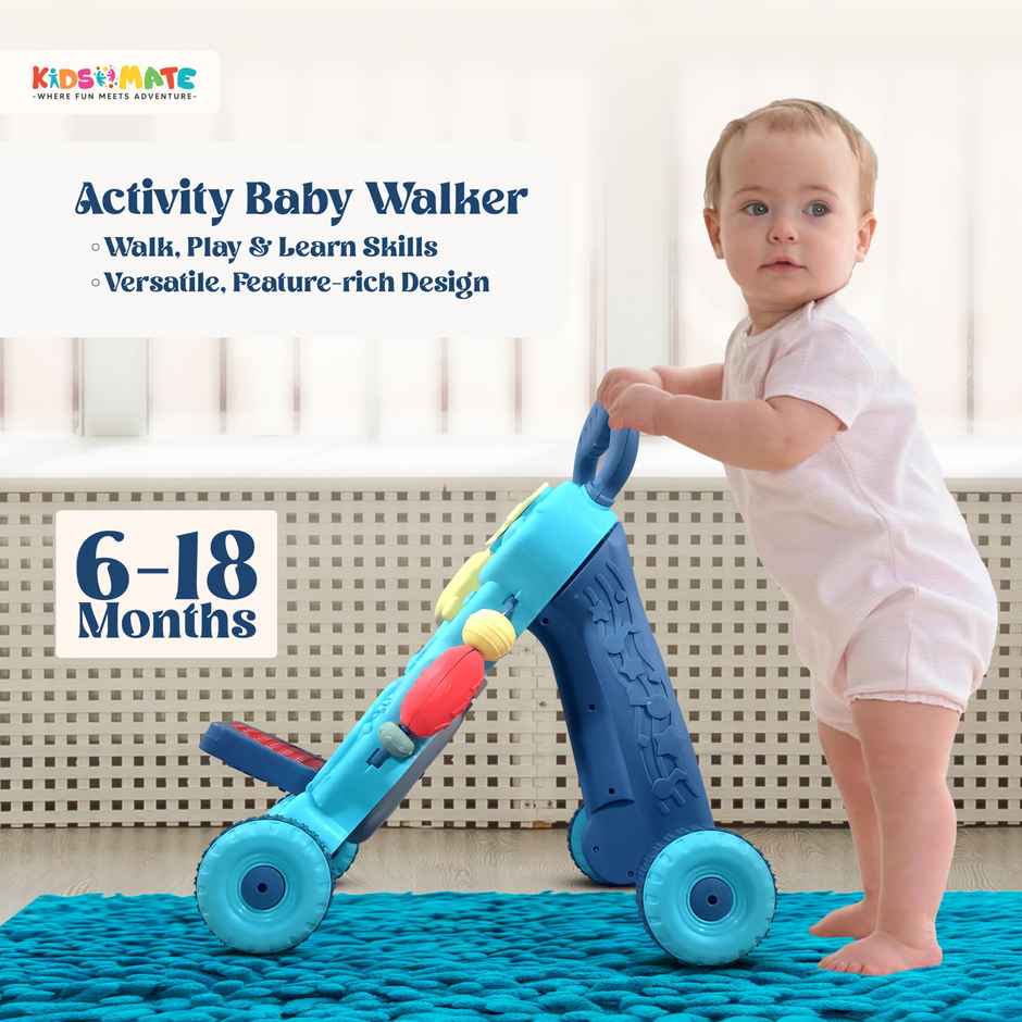 Kidsmate Baby Activity Walker | Push Walker for Babies 6-18 Months | Blue