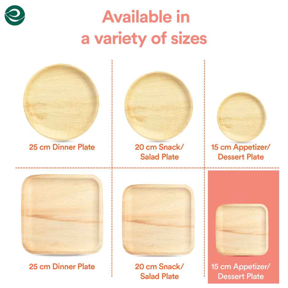 Palm Leaf Plate | Square | 6 inch | 10 Count | Eco Soul