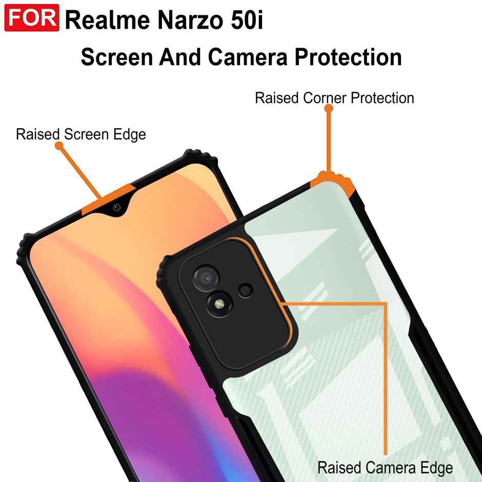 Zapcase Back Cover for Realme Narzo 50i | Matte-Black