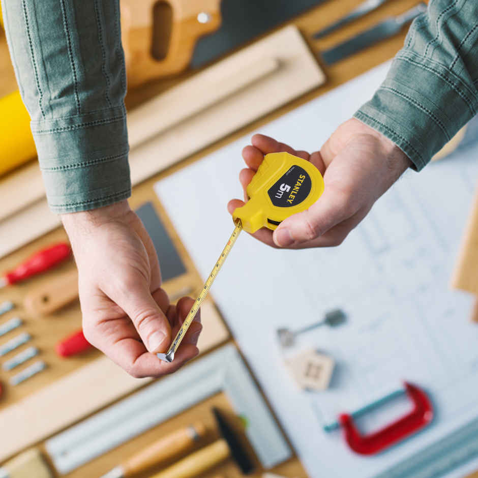 STANLEY STHT36127-812 5m Plastic Short Measuring Tape for Home, DIY, Professional & Industrial Use