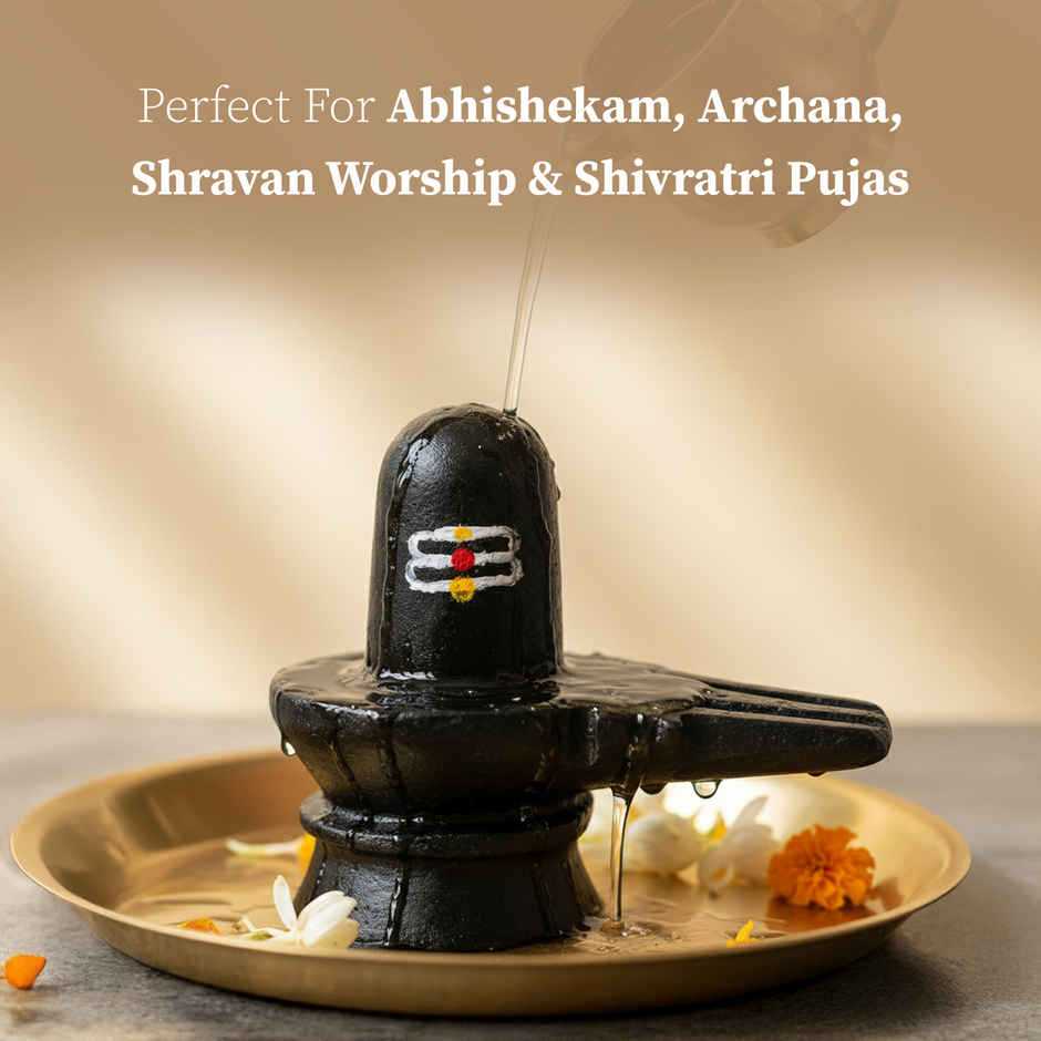 Black Stone Shivling | Mahadev Idol for Home Temple | Cycle