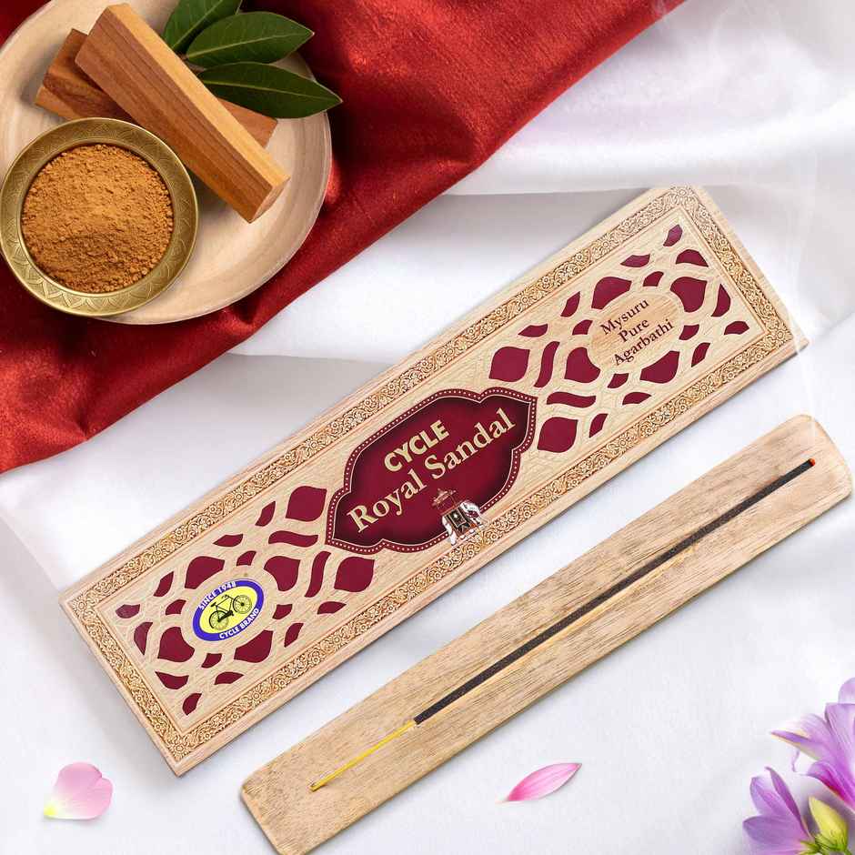 Royal Sandal (Chandan) Agarbatti | 30N  Incense Sticks, 1N Holder | Cycle