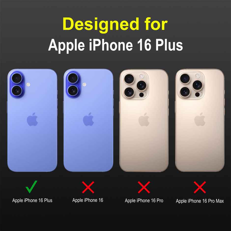 Zapcase Back Cover for Apple iPhone 16 Plus | Magic-Black