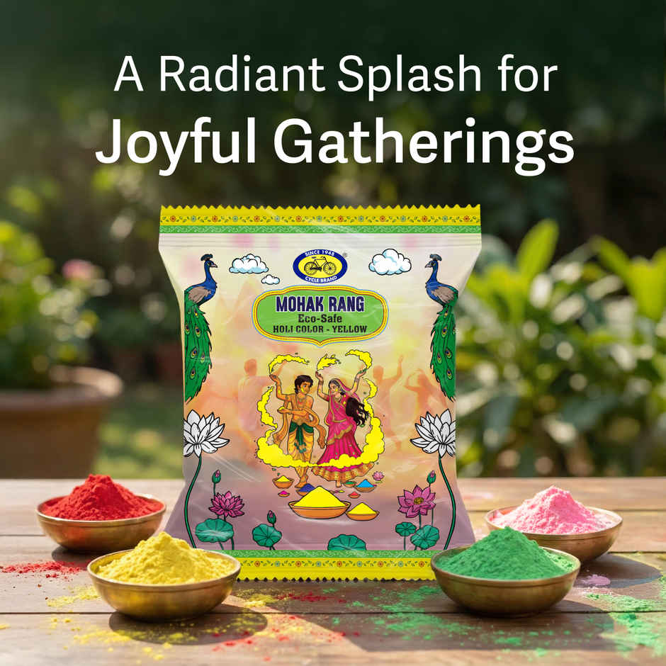 Mohak Rang Eco-Safe Holi Colour | Yellow | Cycle